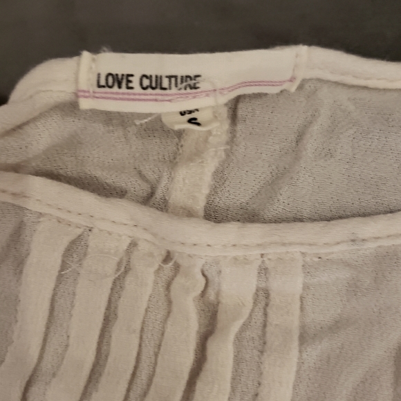 🌿 Love Culture Cold-Shoulder Off-White Babydoll Blouse Size S - Picture 2 of 5
